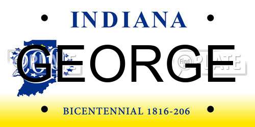 GEORGE Indiana License Plate