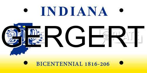 GERGERT Indiana License Plate