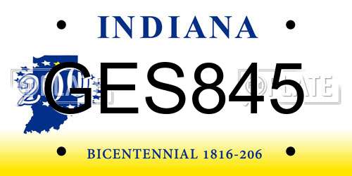 GES845 Indiana License Plate