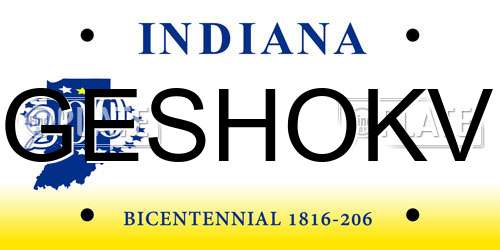 GESHOKV Indiana License Plate