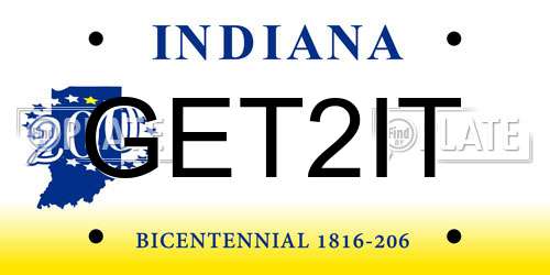 GET2IT Indiana License Plate