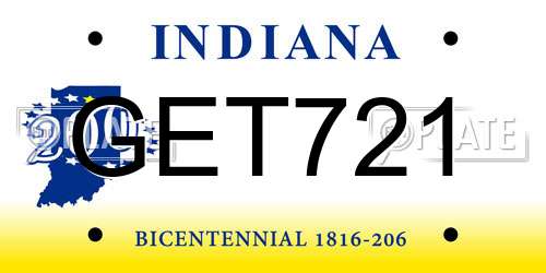GET721 Indiana License Plate