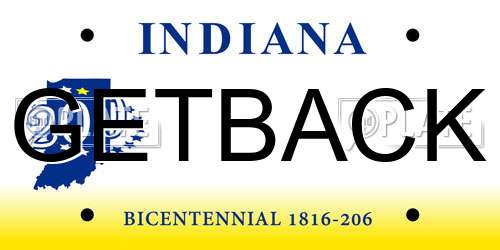 GETBACK Indiana License Plate