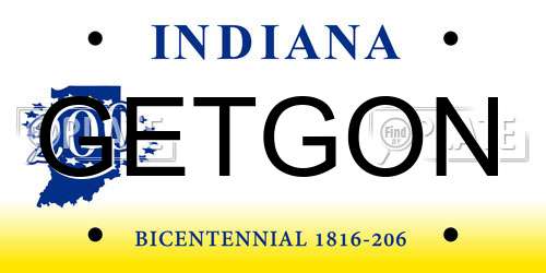 GETGON Indiana License Plate