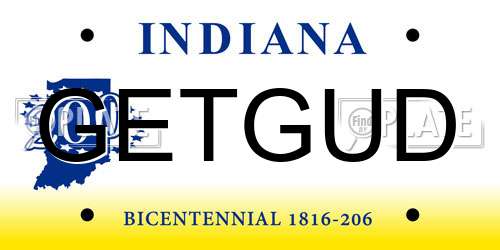 GETGUD Indiana License Plate