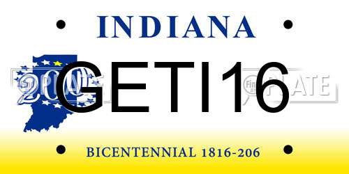 GETI16 Indiana License Plate