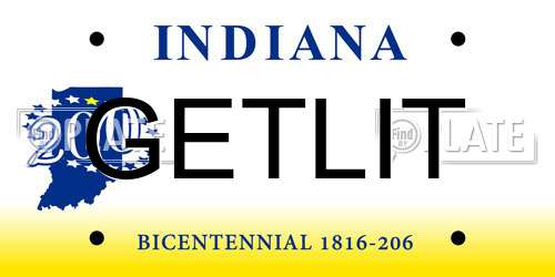 GETLIT Indiana License Plate