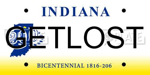 GETLOST Indiana License Plate