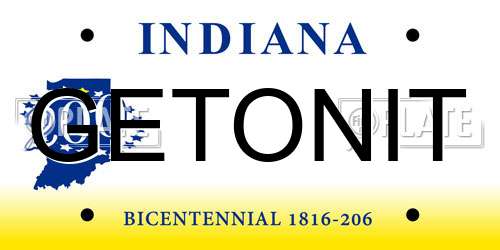 GETONIT Indiana License Plate
