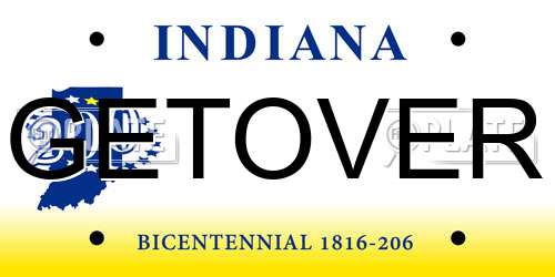GETOVER Indiana License Plate