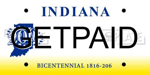 GETPAID Indiana License Plate