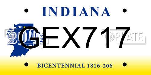 GEX717 Indiana License Plate