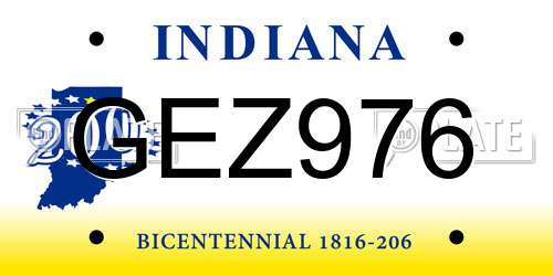 GEZ976 Indiana License Plate