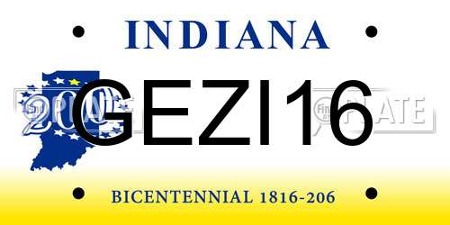 GEZI16 Indiana License Plate