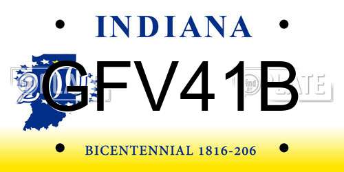 GFV41B Indiana License Plate