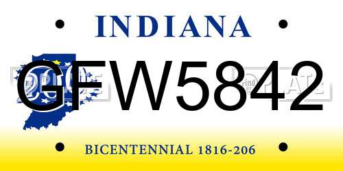 GFW5842 Indiana License Plate