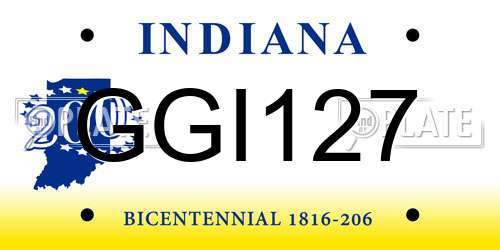 GGI127 Indiana License Plate