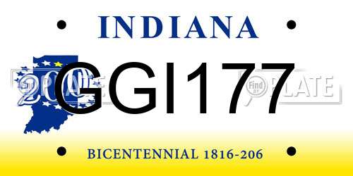 GGI177 Indiana License Plate