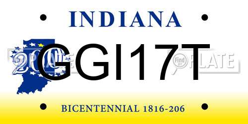 GGI17T Indiana License Plate