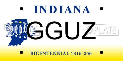 GGUZ Indiana License Plate