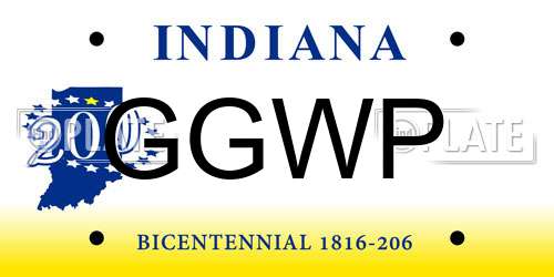 GGWP Indiana License Plate