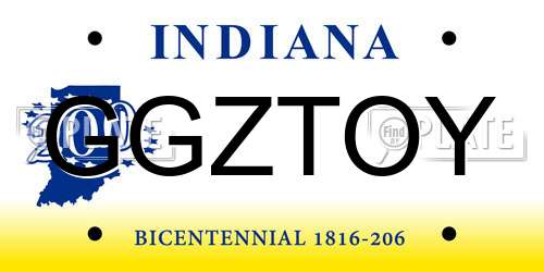 GGZTOY Indiana License Plate