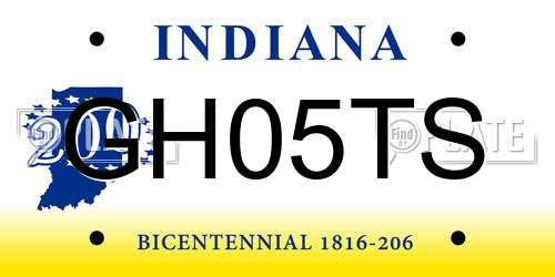GH05TS Indiana License Plate