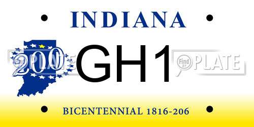 GH1 Indiana License Plate