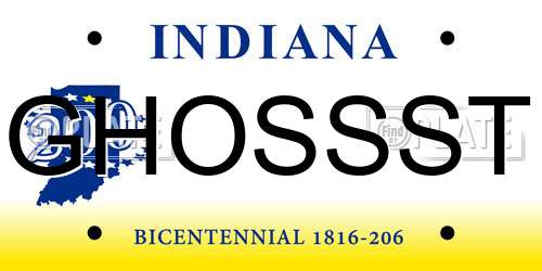 GHOSSST Indiana License Plate
