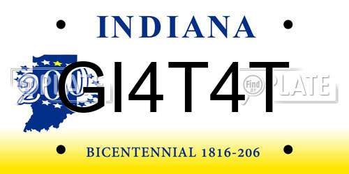 GI4T4T Indiana License Plate