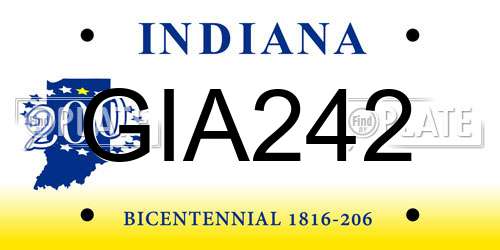 GIA242 Indiana License Plate