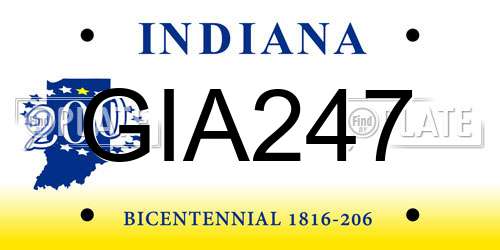 GIA247 Indiana License Plate