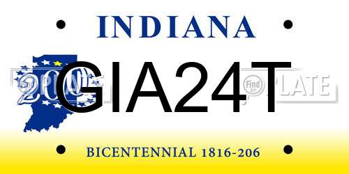 GIA24T Indiana License Plate