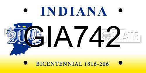 GIA742 Indiana License Plate