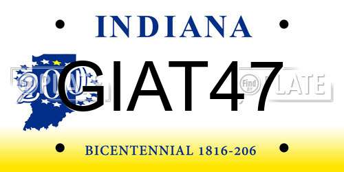GIAT47 Indiana License Plate