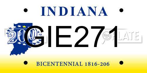 GIE271 Indiana License Plate