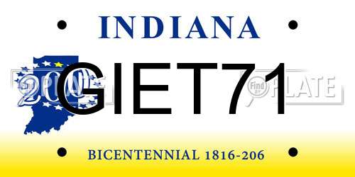 GIET71 Indiana License Plate
