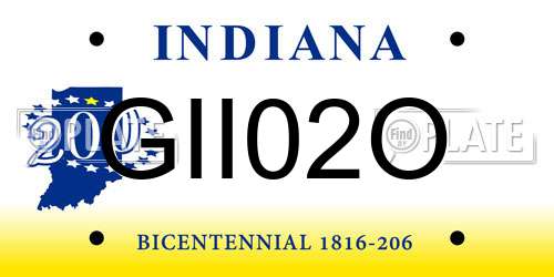 GII02O Indiana License Plate
