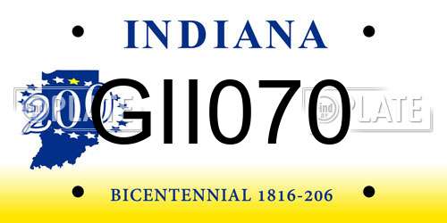 GII070 Indiana License Plate