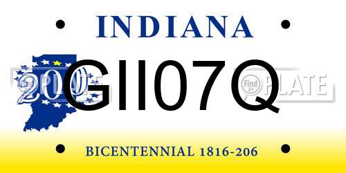 GII07Q Indiana License Plate