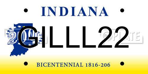 GILLL22 Indiana License Plate