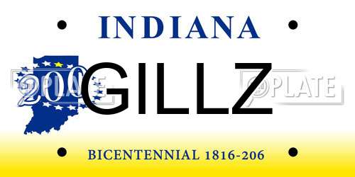 GILLZ Indiana License Plate