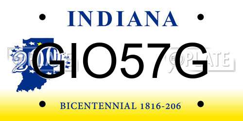 GIO57G Indiana License Plate