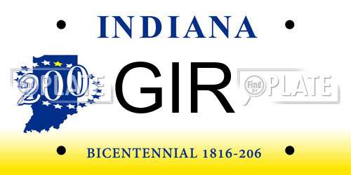 GIR Indiana License Plate