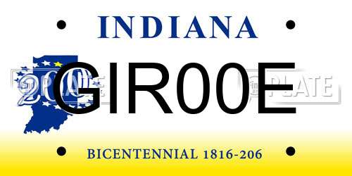 GIR00E Indiana License Plate