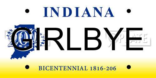 GIRLBYE Indiana License Plate