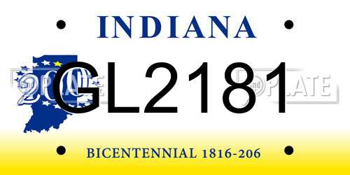 GL2181 Indiana License Plate