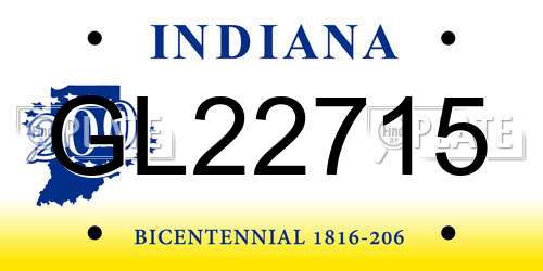 GL22715 Indiana License Plate