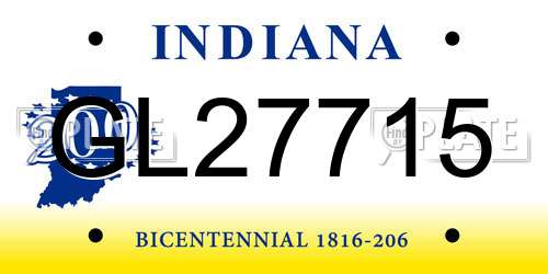 GL27715 Indiana License Plate