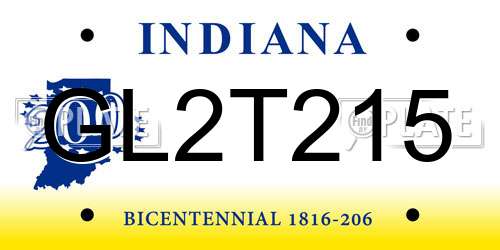 GL2T215 Indiana License Plate